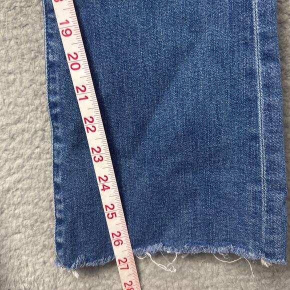 Mother The Hustler Ankle Fray Jeans Healing Jar Size 26 Crop Flare Designer - Picture 8 of 12